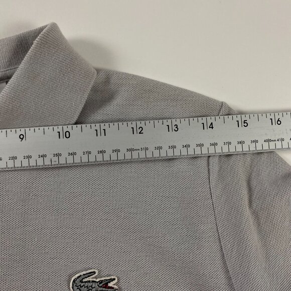 Vintage 80s Izod Lacoste Polo Shirt Womens Size 36 Gray Grey Mesh Golf - Picture 8 of 8